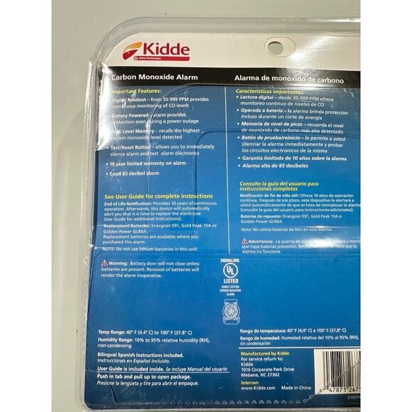 Kidde Digital Display Carbon Monoxide Alarm Value Twin Pack Brand New Sealed - Picture 4 of 5